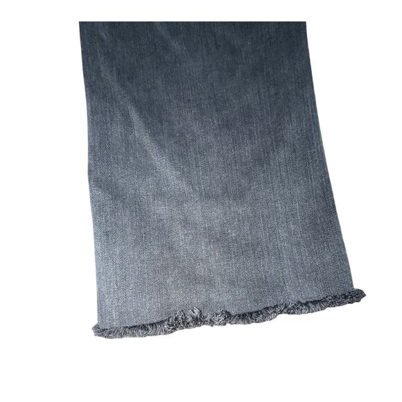 Free People Gray Wash Raw Hem Cropped Jeans Sz 29 - Picture 5 of 5